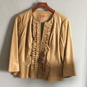 Tory Burch, camel leather jacket
